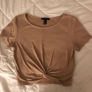 Forever 21 tan knotted top